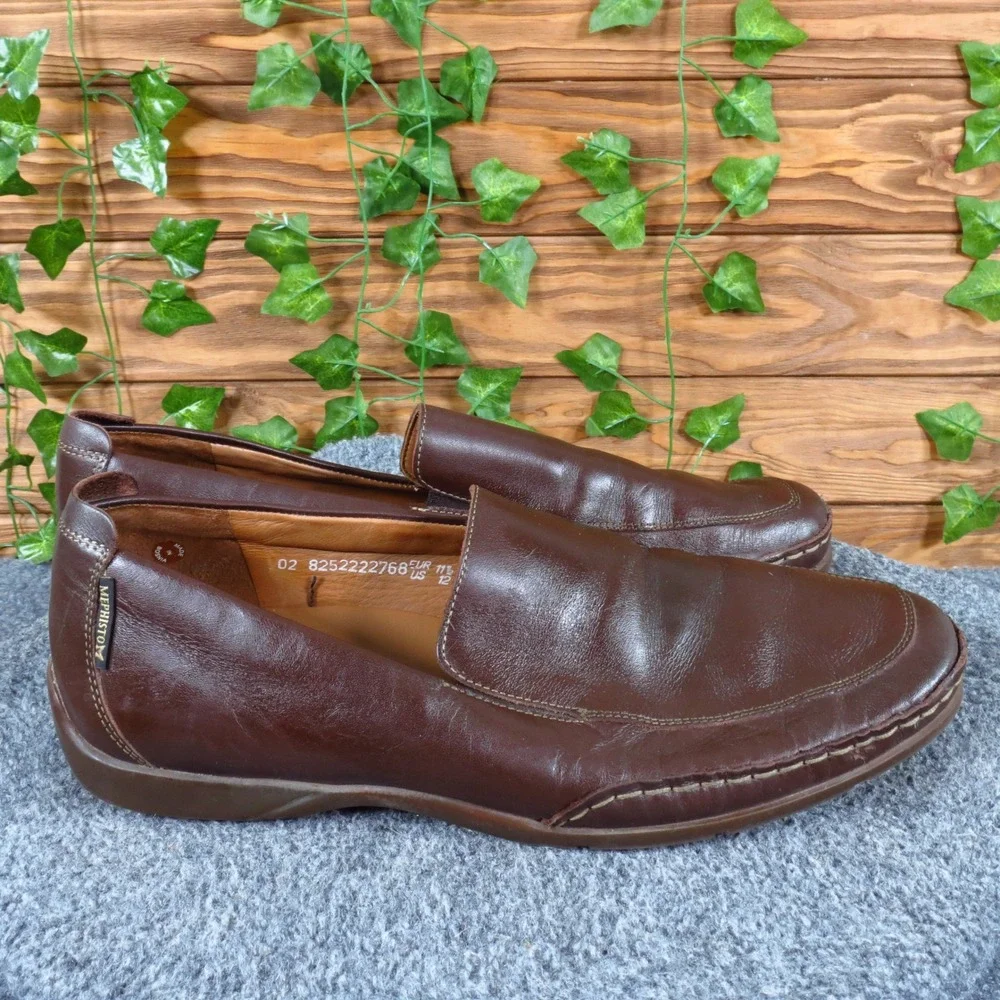 Mephisto Edlef Mens Loafer Size 12 Walking Office Brown Leather Slip On Shoe
